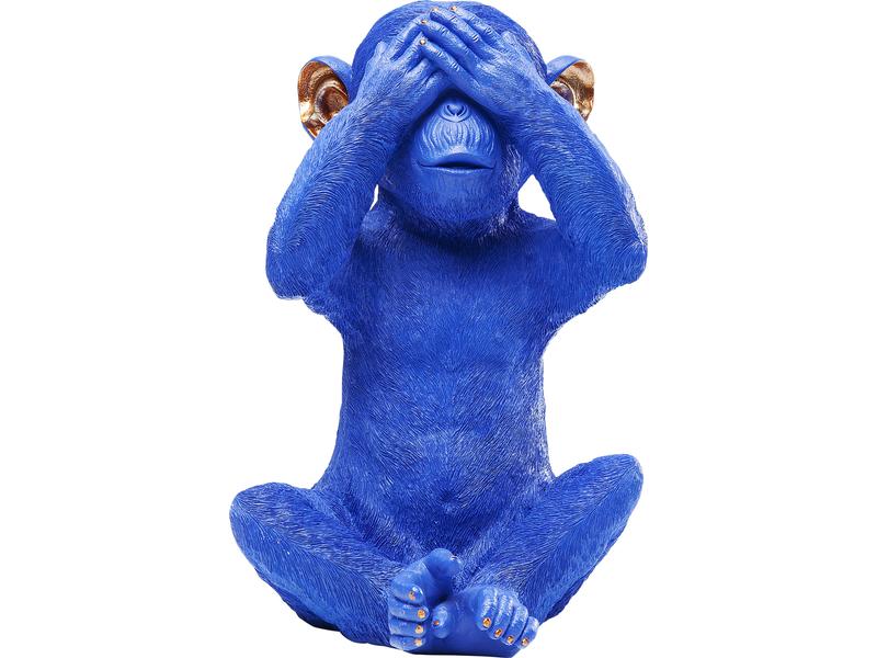 Kare Spardose Monkey Mizaru Blau Tier-Sparkasse