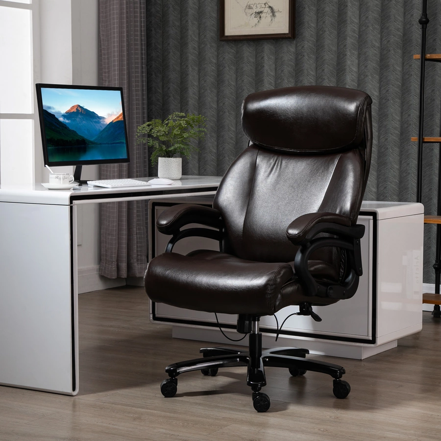 Vinsetto Bürostuhl ergonomisch geformt, high-end gaslift Braun