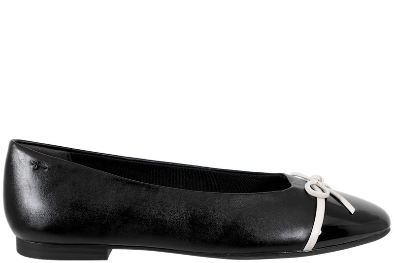 TAMARIS BLACK COMB BALLERINA I SORT GLAT SKIND