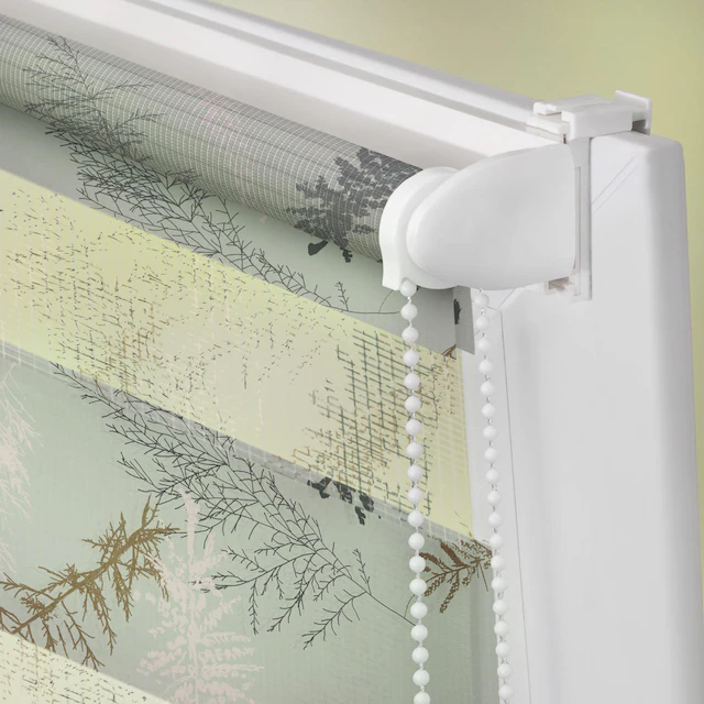 LICHTBLICK ORIGINAL Doppelrollo »Duo Rollo Klemmfix, ohne Bohren, blickdicht, Fir Branches - Blau« halbtransparent freihängend