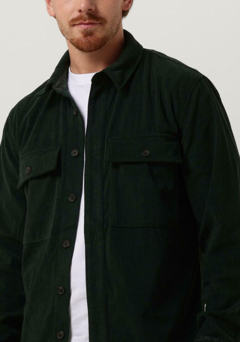 COLOURFUL REBEL donkergroene colourful rebel overshirt logan corduroy shirt