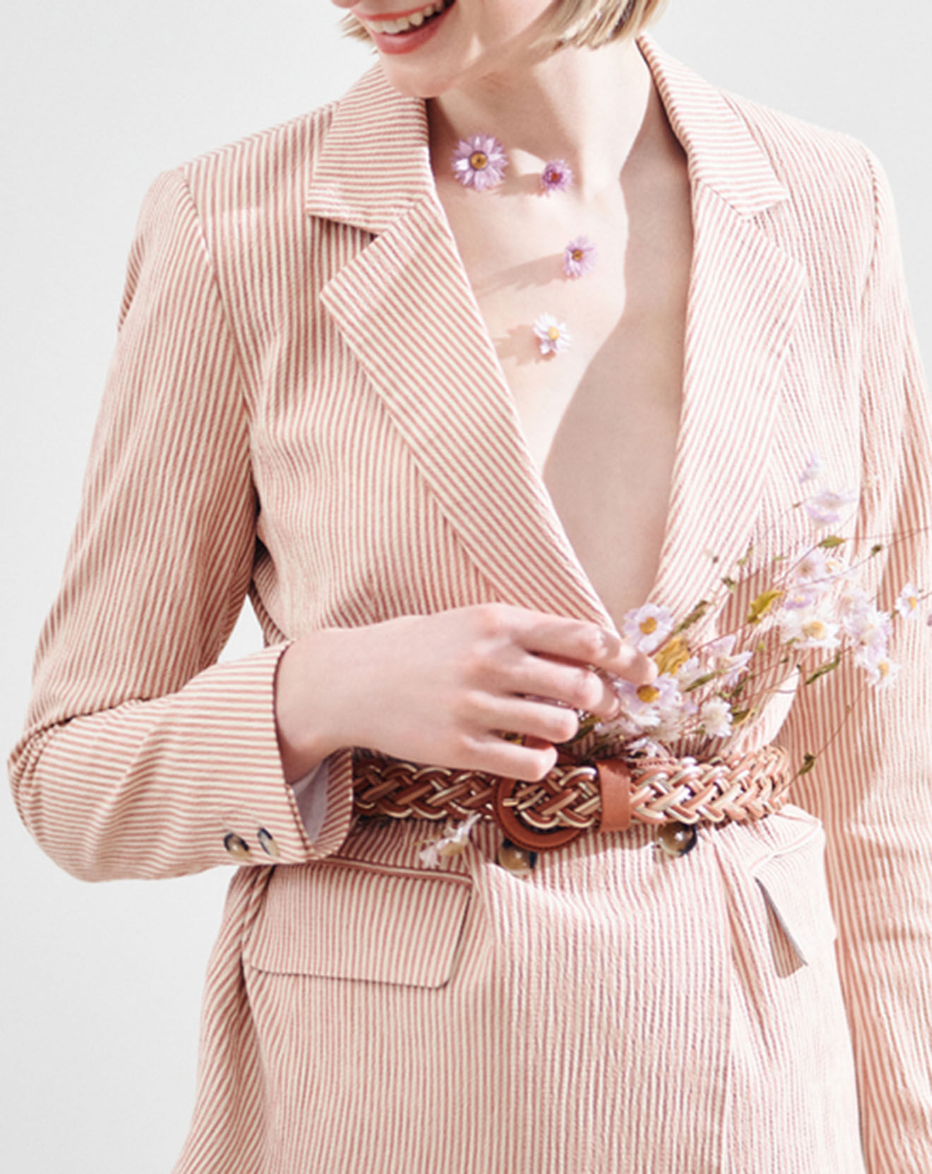 Caroll Blazer Sandra rayé teint