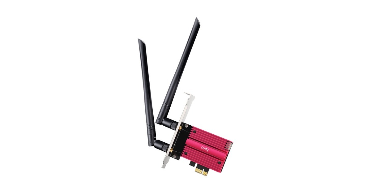 CudyAX5400 Wi-Fi 6E Bluetooth 5.3 PCI-E wlan adapter  (Rood)