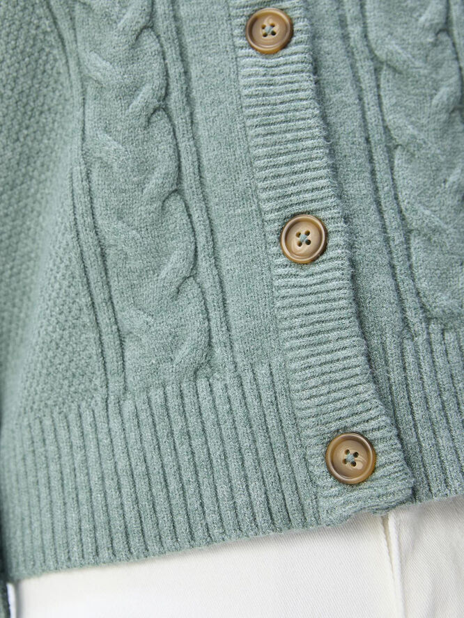 Object OBJDORIS RE L/S KNIT CARDIGAN NOOS Dark forest/col
