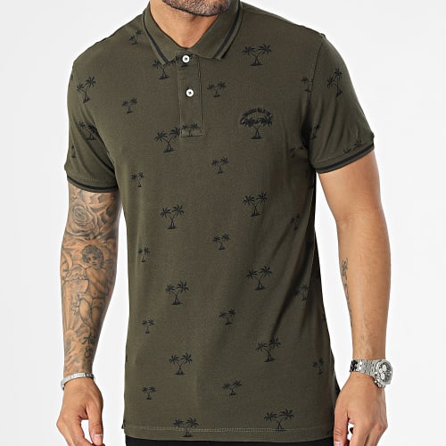 Polo Manches Courtes 20715468 Vert Kaki Floral