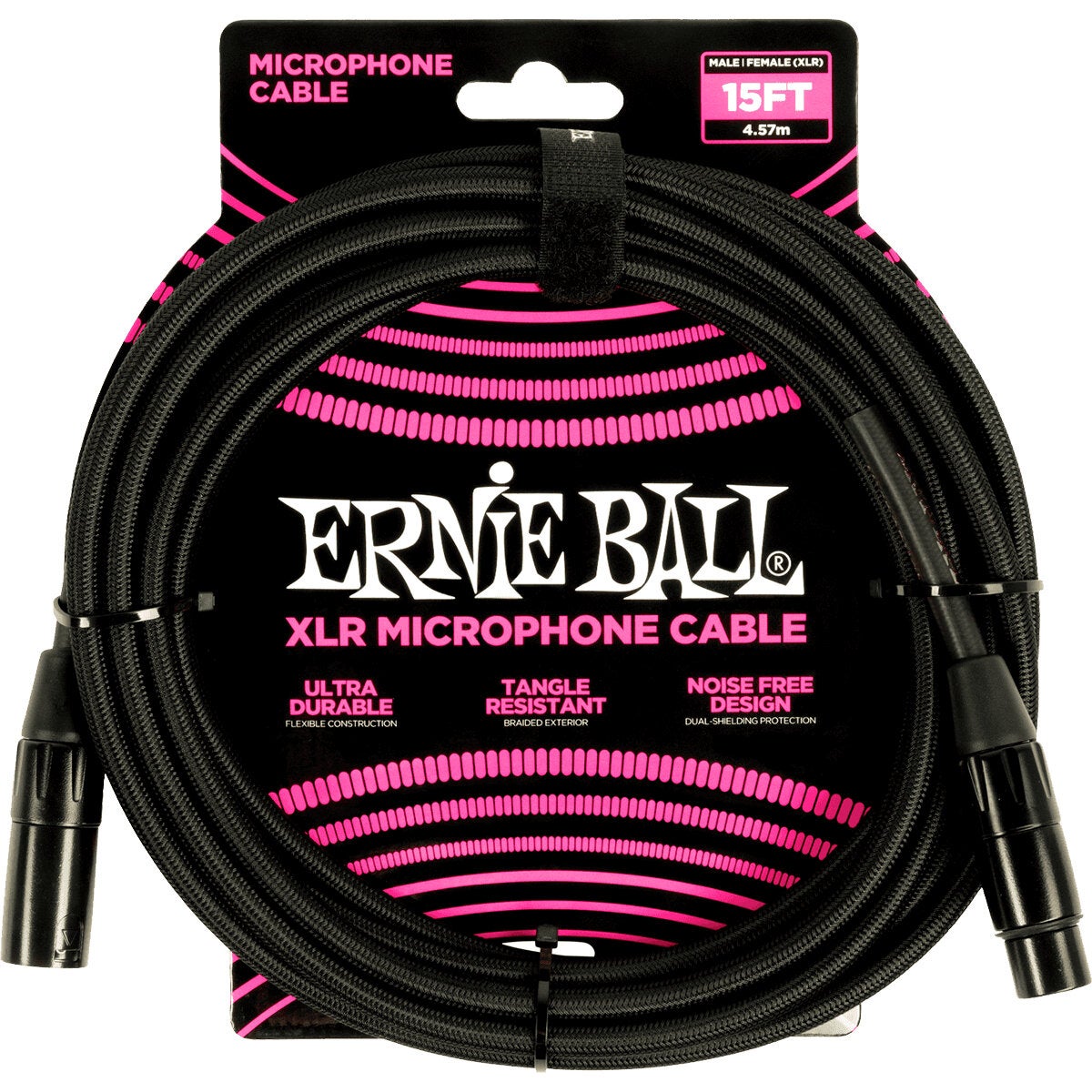 Ernie Ball 6391 microfoonkabel XLR male-XLR female 4.5m zwart