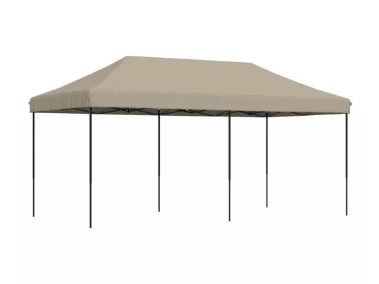 Tente de réception pliable escamotable taupe 580x292x315 cm