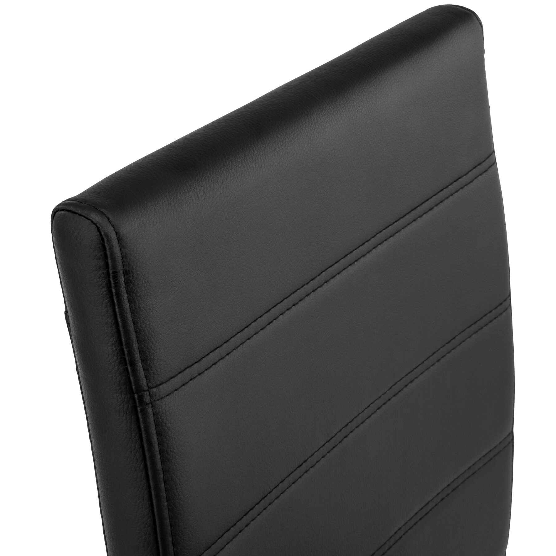 tectake® Set Schwingstuhl, gepolstert mit Kunstlederbezug, flaches Stahlgestell in C-Form, 41 x 52 x 99 cm