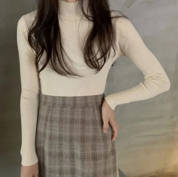 Muezz - Effen trui met lange mouwen en mockneck