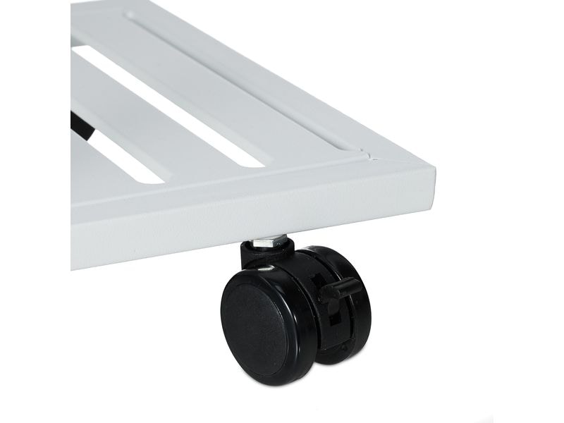 relaxdays Pflanzenständer mit Rollen 91.5 cm, Weiss Pflanzenregal