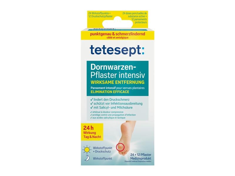 tetesept foot care Dornwarzenpflaster 12 Stück Wirksame Dornwarzen-Pflaster