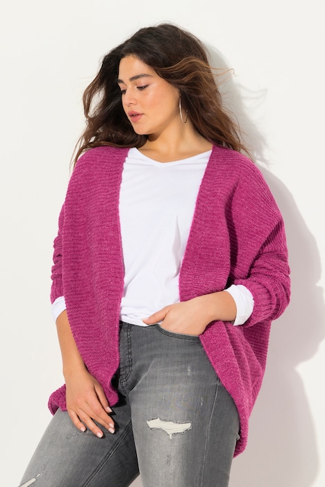 Strickjacke, Egg-Shape, Wollanteil, offene Form