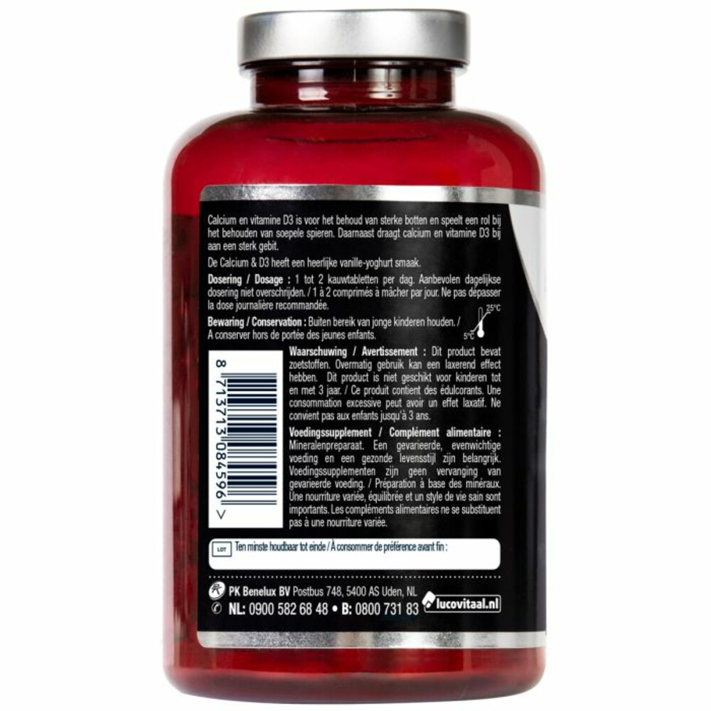 2x Lucovitaal Calcium 500mg + D3 20 mcg Kauwtabletten90 kauwtabletten