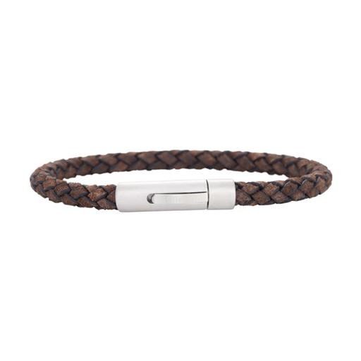 Son of Noa Flettet Armbånd, Brun, 23 cm