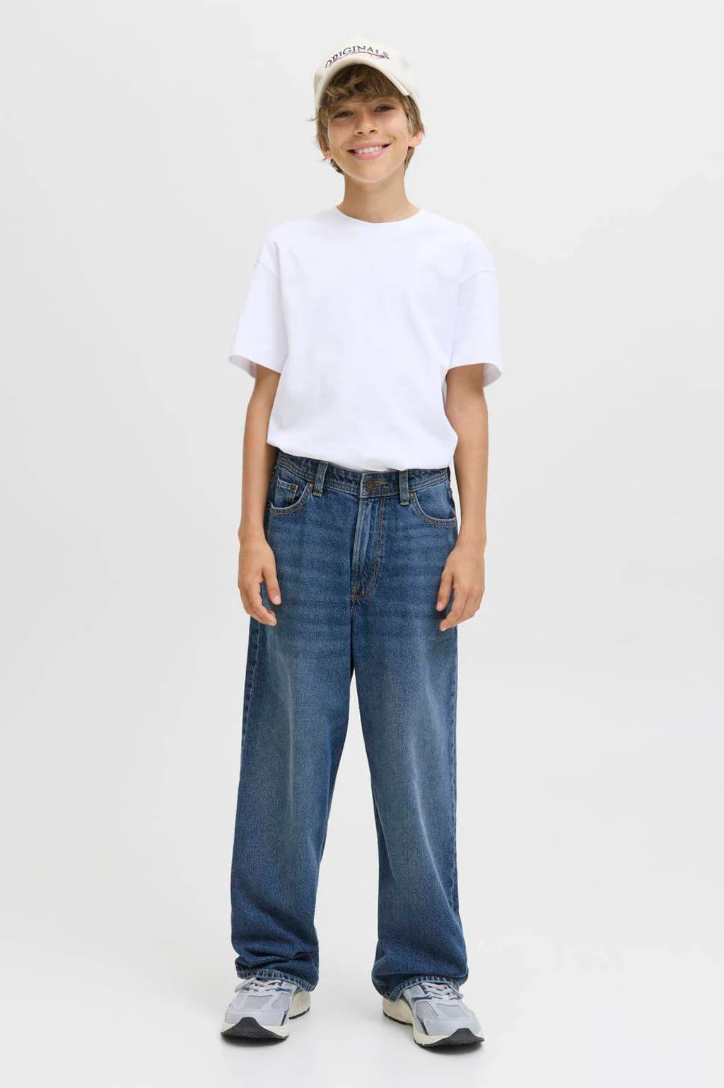 JACK & JONES JUNIOR high waist exra baggy jeans dark blue denim