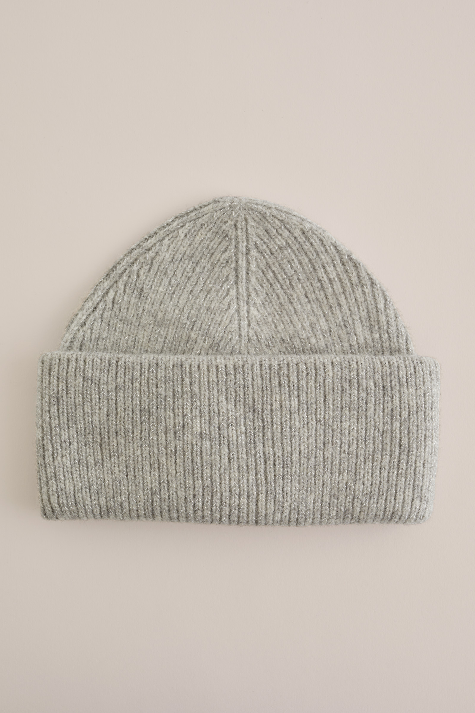 beanie met glittergaren WE Fashion Lichtgrijs