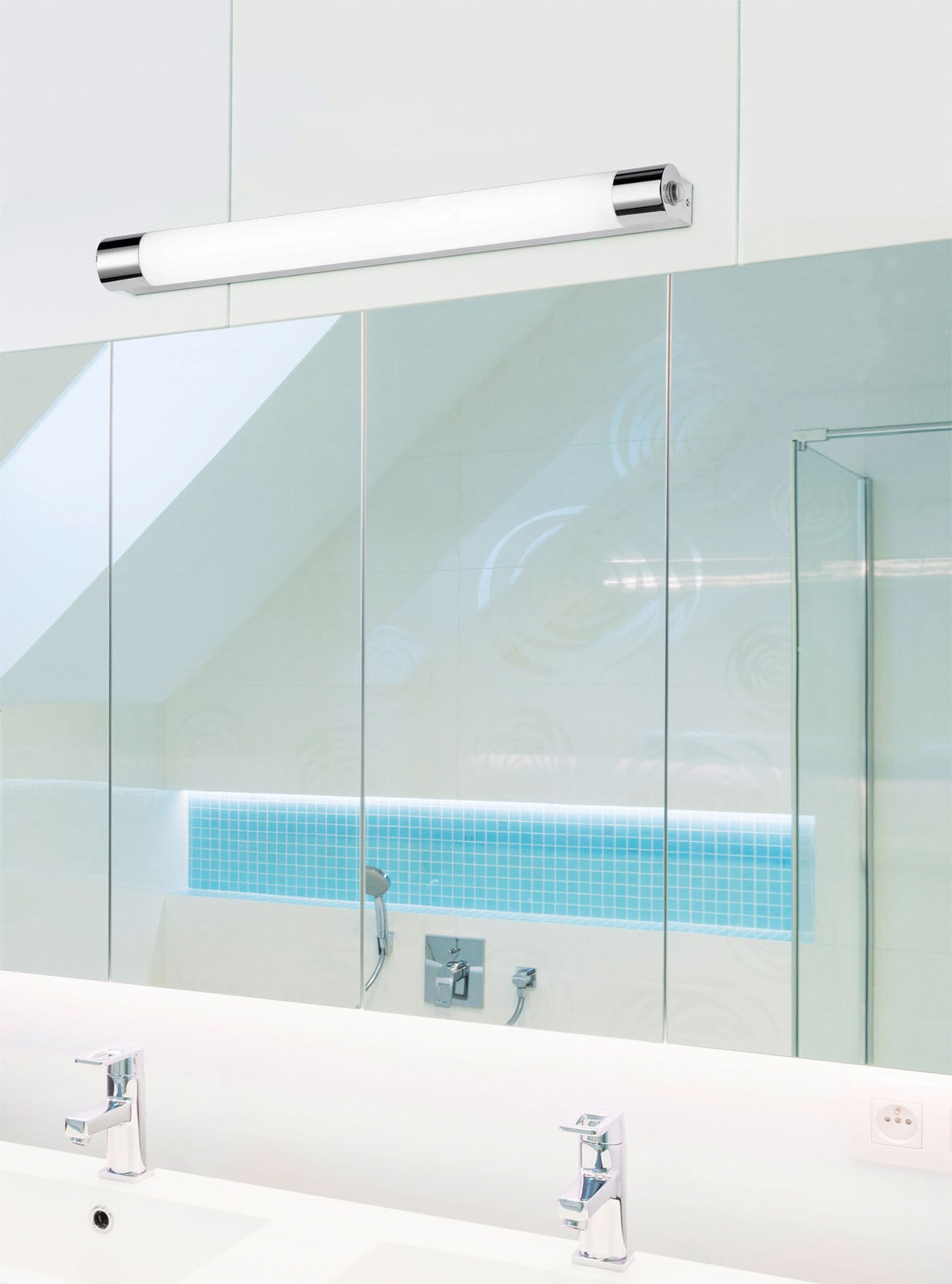 TRIO LED Spiegelleuchte KOLIAN 64 cm chromfarbig