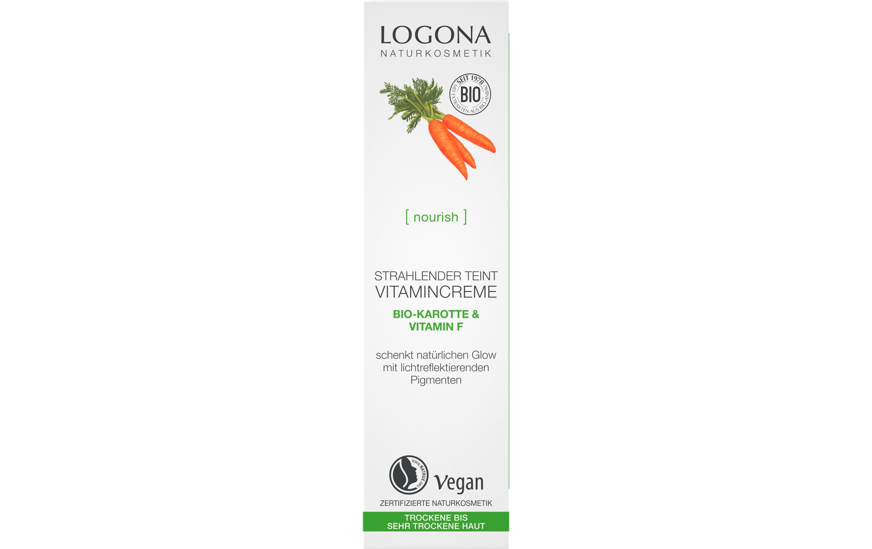 Gesichtscrème Nourish Bio-Karotte 30 mlNatürliche und vegane Gesichtscrème mit Vitaminen für einen ebenmässigen Teint