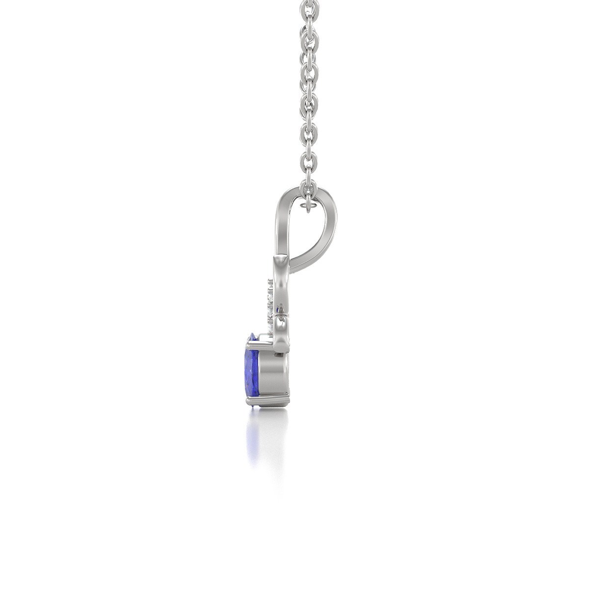 Collier Pendentif Tanzanite et Diamant en Argent 925 - Cadeau Étincelant | Aden