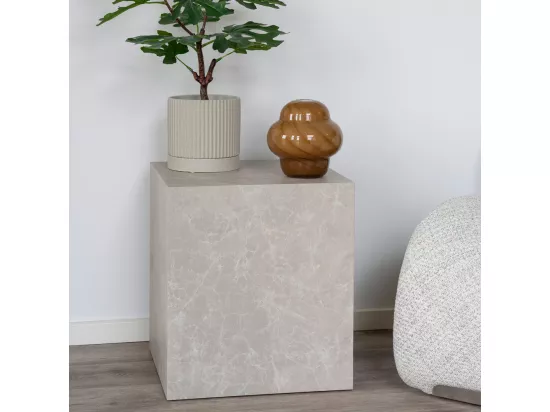 Prague - Table d'appoint effet marbre - Beige