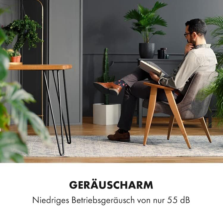 KLARSTEIN Grandbreeze Pro 14K – Mobiles Klimagerät, Luftentfeuchter, Ventilator, 3 Geschwindigkeiten, 14000 BTU/1,65 kW, Raum: 42 bis 68 m², Durchfluss: 460 m³/h, CEE A – Weiß Klimaanlage