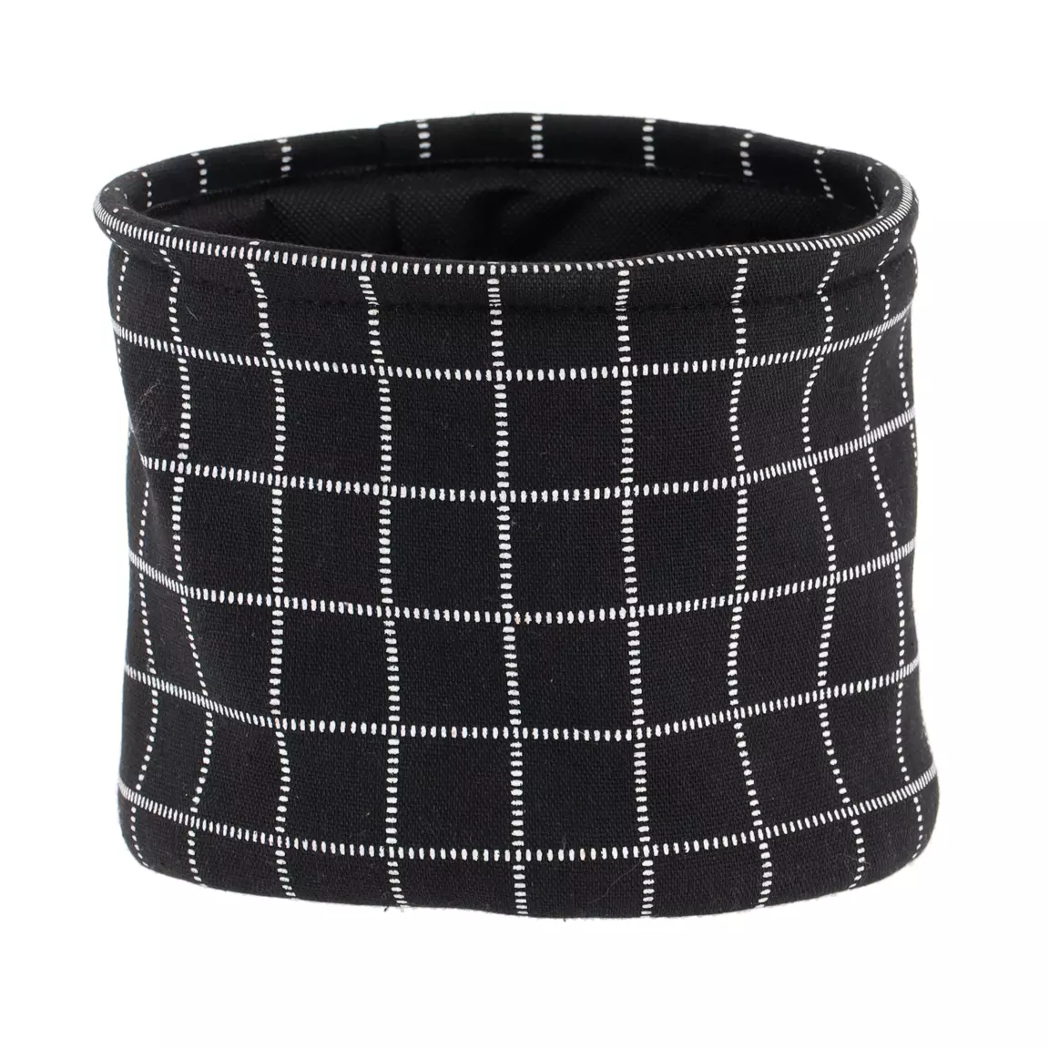 Lot de 3 paniers de rangement (H17 cm) Carreaux Noir