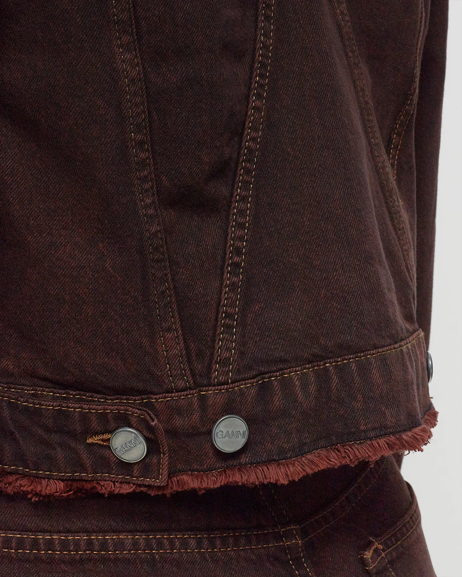 Ganni Overdyed Bleach Denim Cropped Jacket