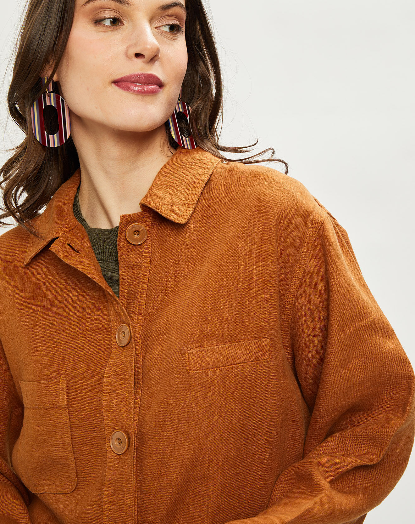 Harris Wilson Veste 100% Lin Cruz cacao