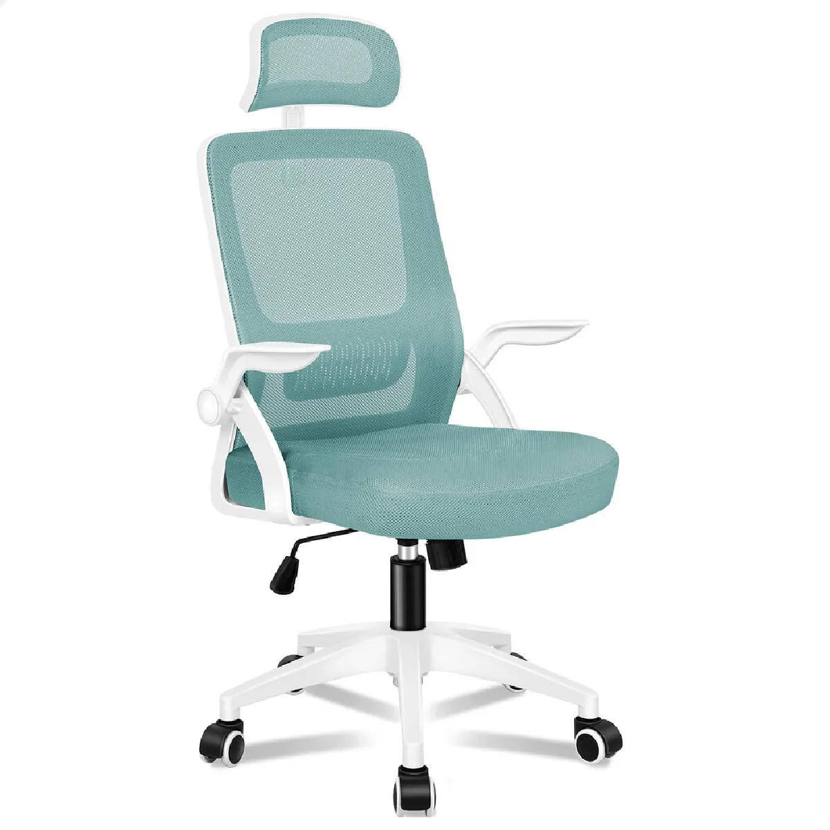 Alfordson Chaise de bureau - Cyan et Blanc