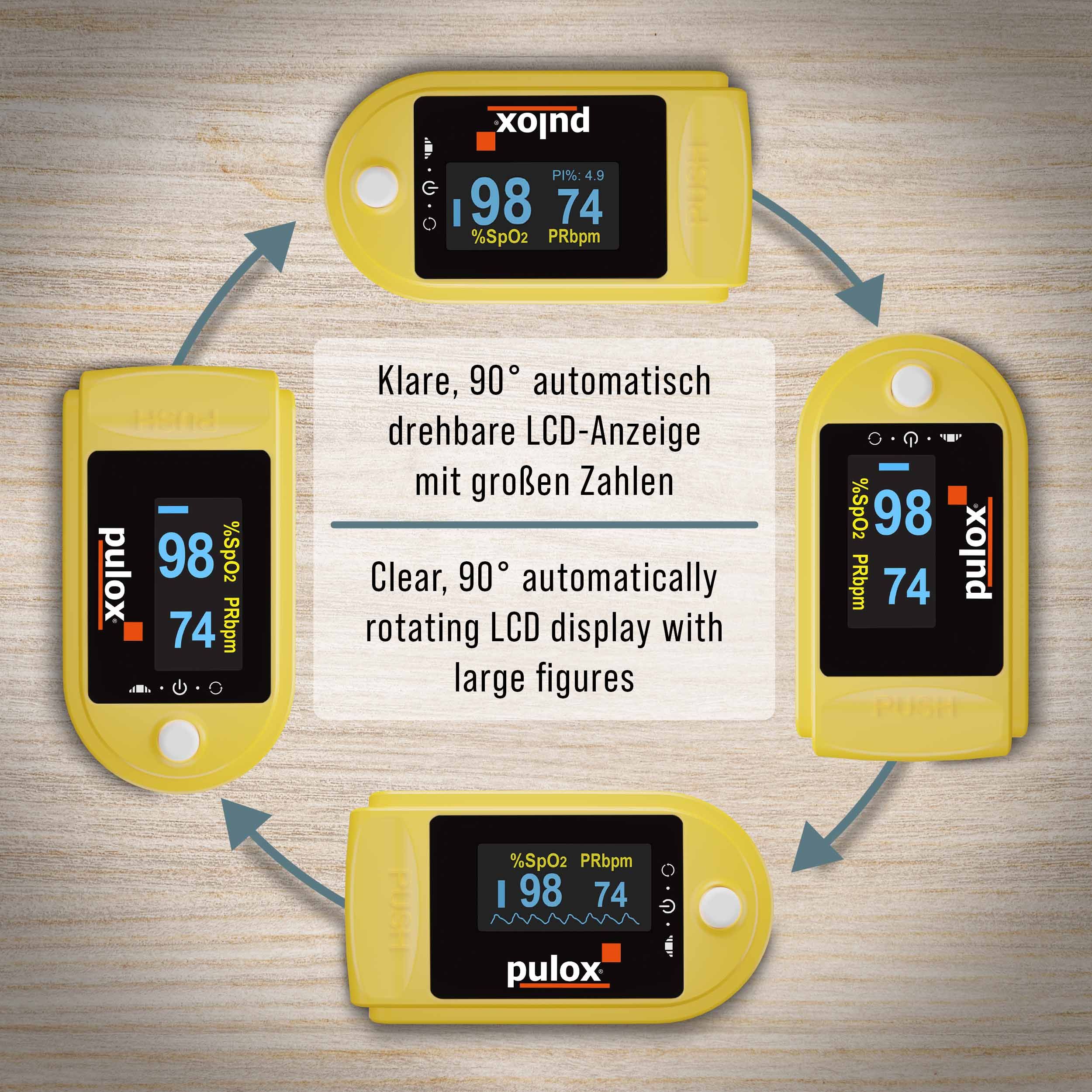 pulox Pulsoximeter PO-200 gelb