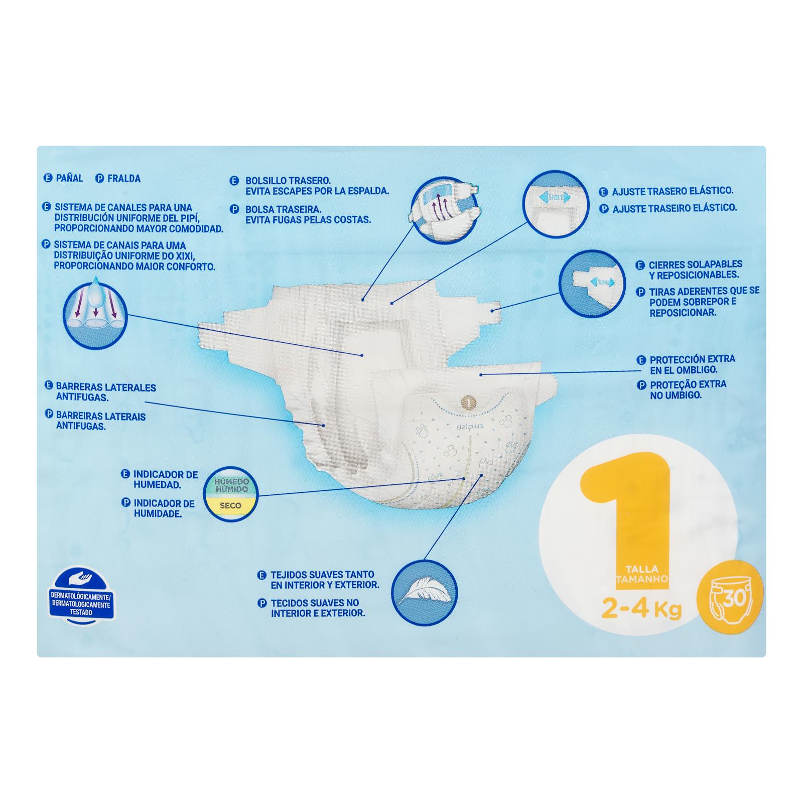 Couches bébé Deliplus taille 1 pour 2 à 4 kg