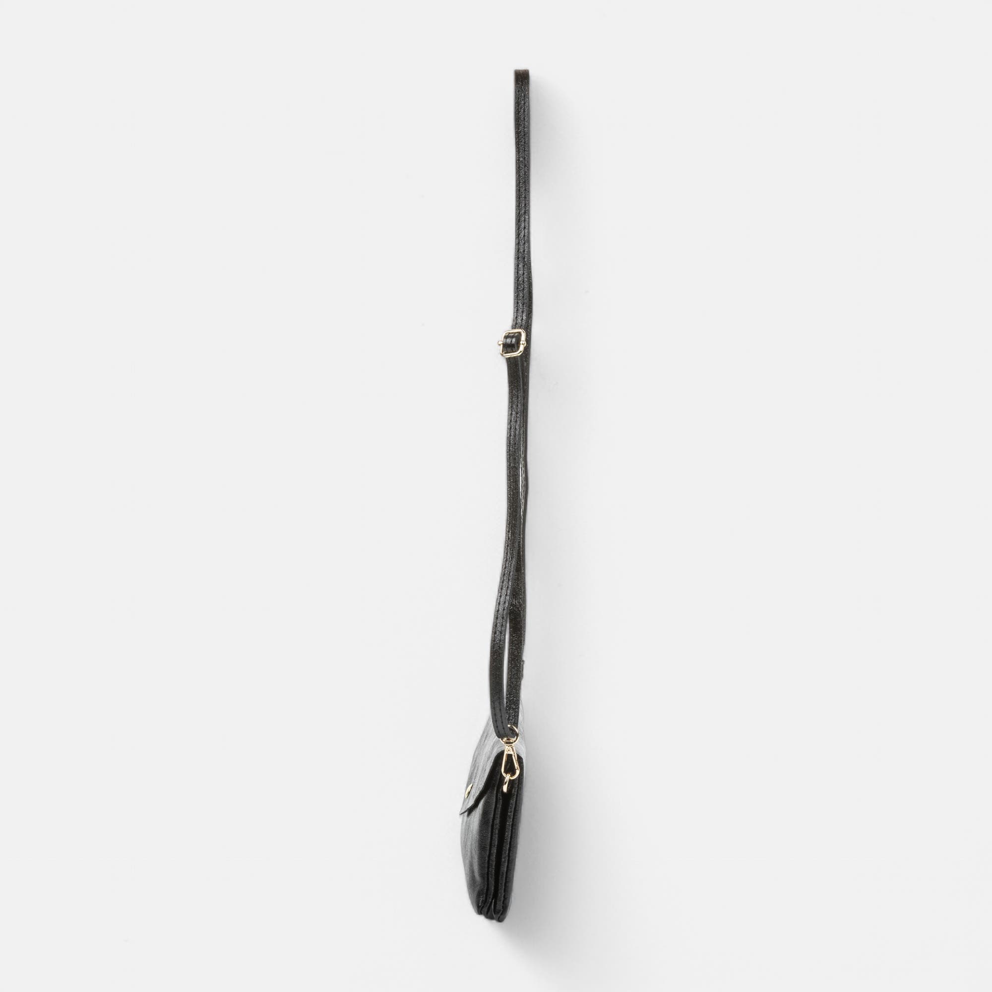 Sac bandoulière en cuir noir