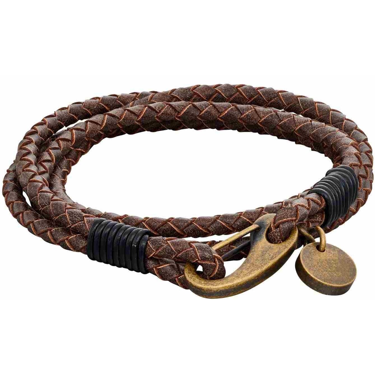 Bracelet cuir en acier inoxydable
