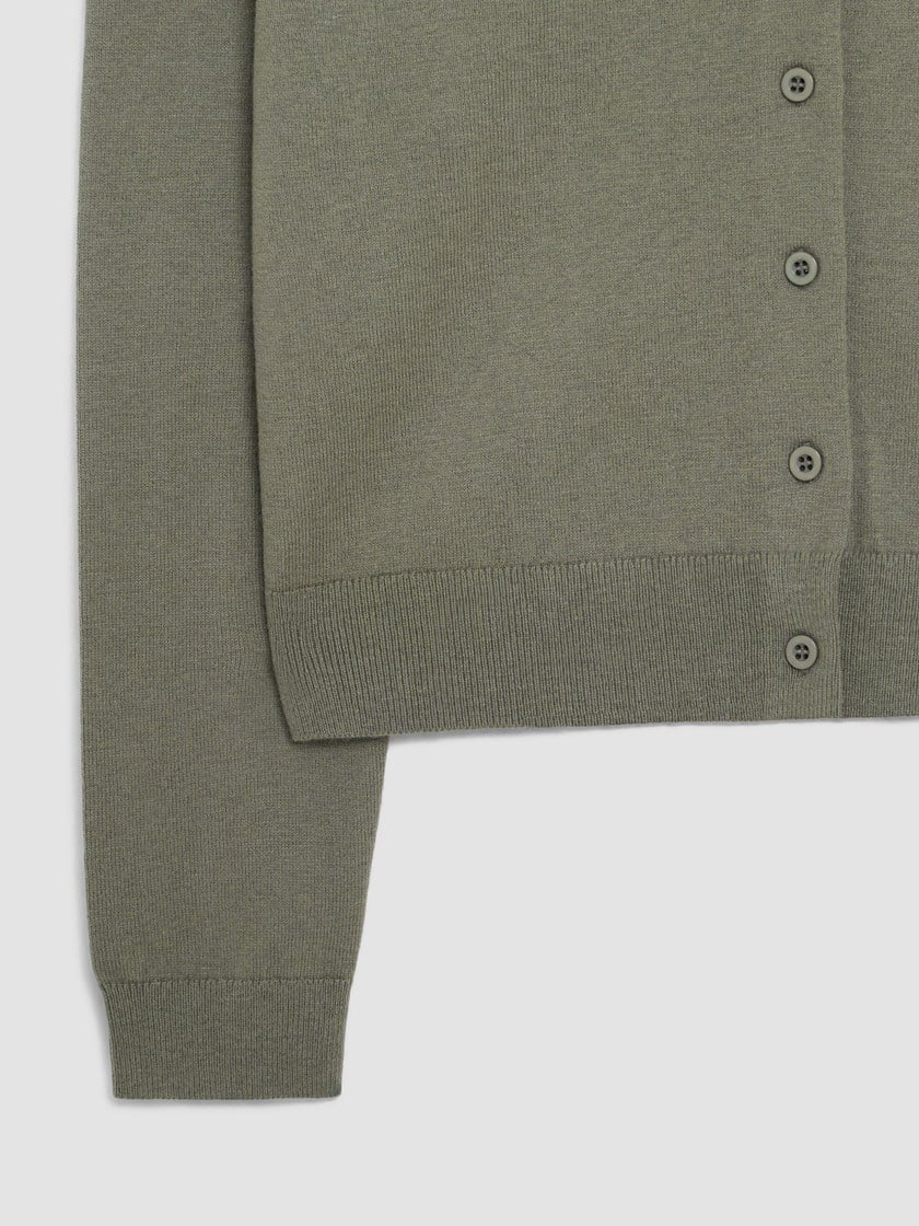 Olea cardigan i merinoblanding Celadon Tint