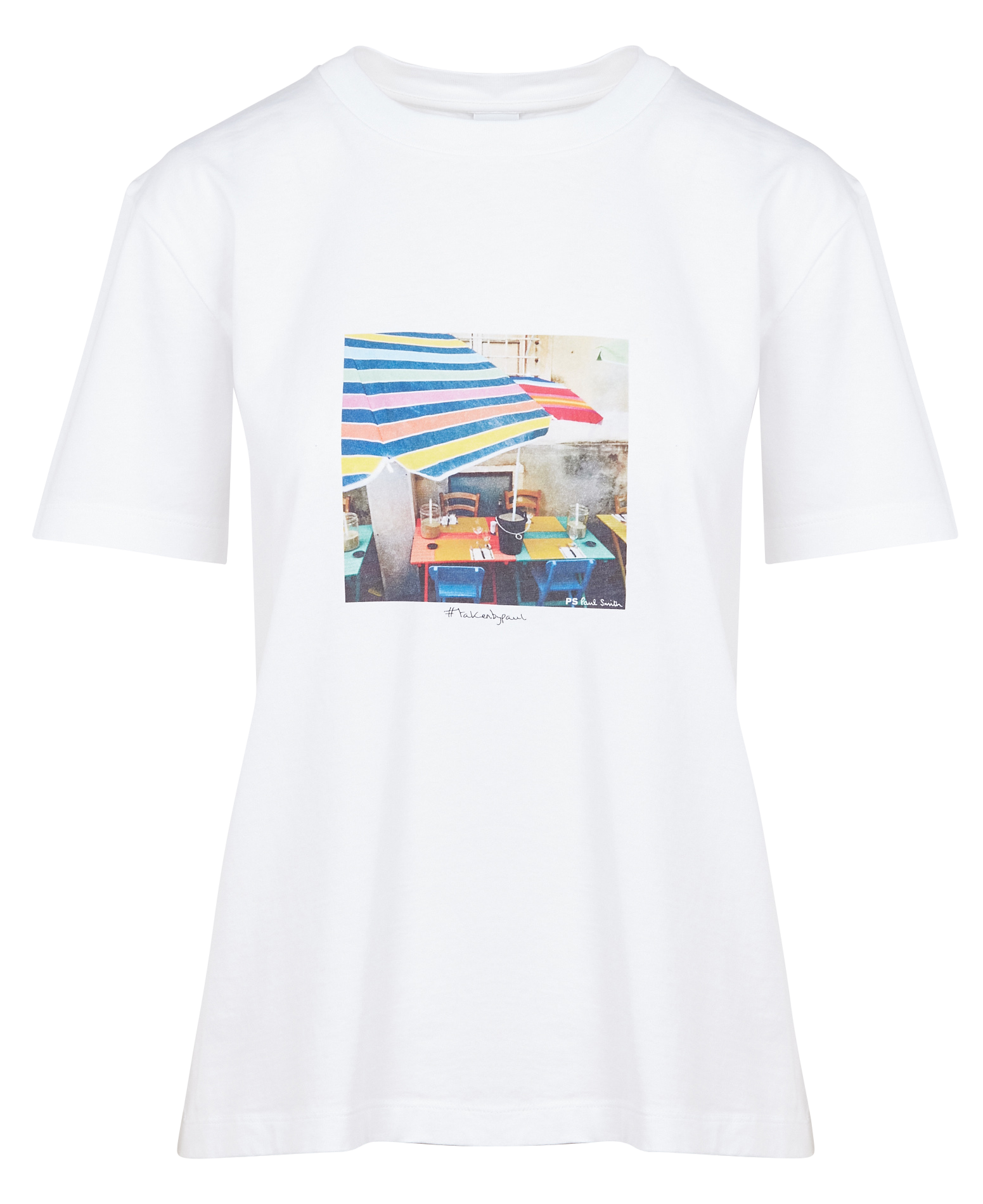 Tee-shirt col rond imprimé en coton bio | Blanc