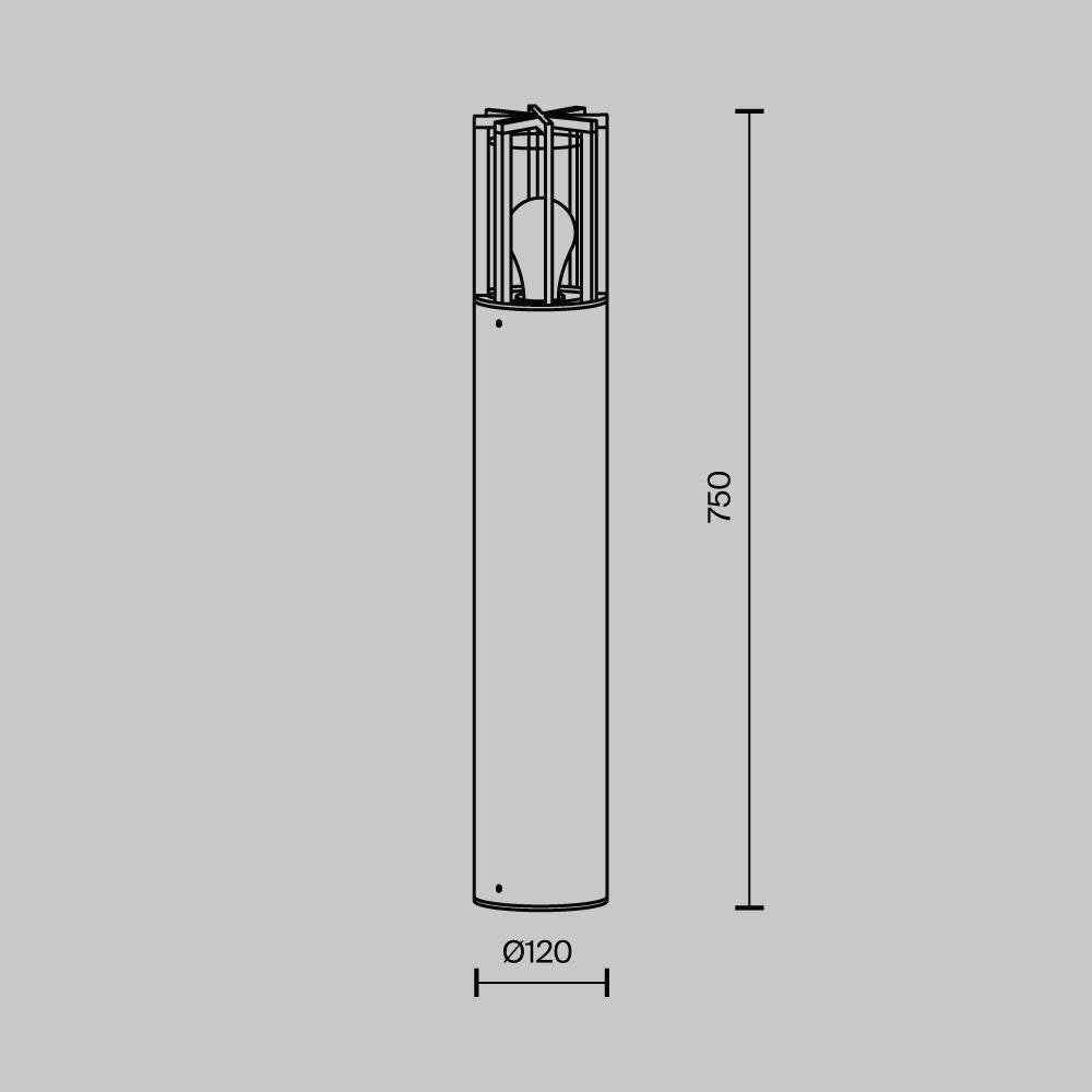 Tonvormige padverlichting in grafiet en transparant E27 IP54