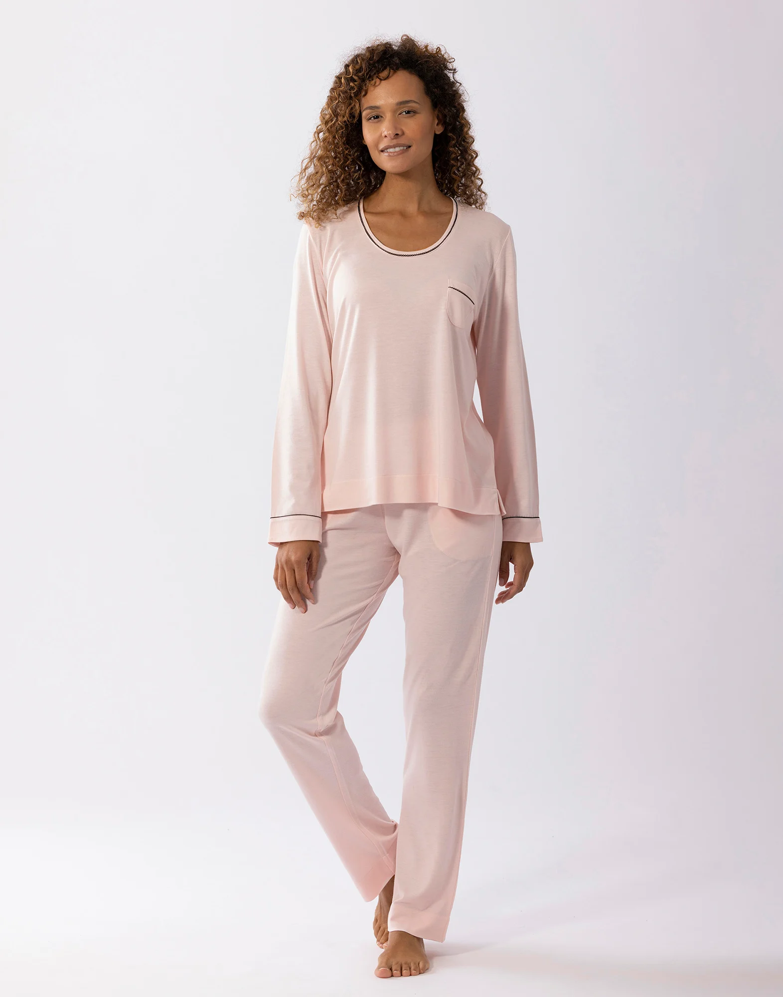 INTEMP A02 - Pyjama en coton modal | Rose