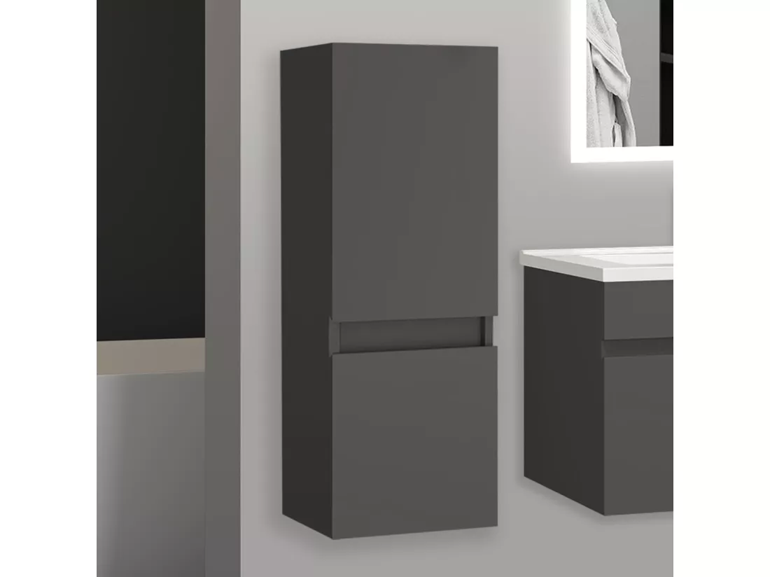 Meuble salle de bain anthracite meuble colonne salle de bain à suspendre 30x30x83(L*W*H)cm
