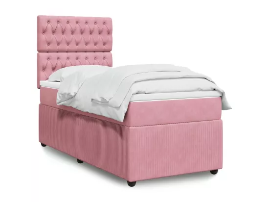 Sommier à lattes de lit avec matelas Rose 90x190 cm Velours