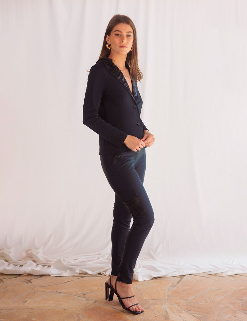 HBT ARMY SATIN | CHRISTINA CARGO PANTALON NOIR