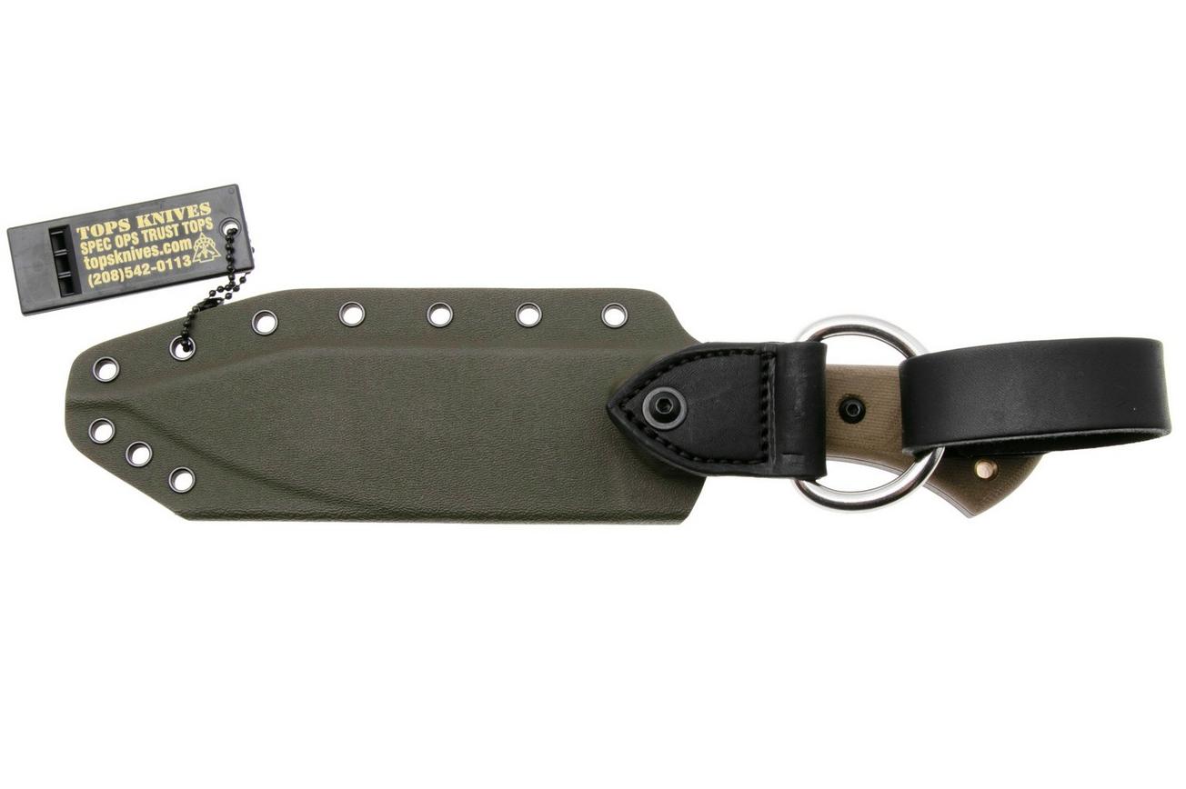 TOPS Knives Tundra Wolf TWLF-01 Black Traction 1095, Green Micarta, survivalmes, Trevor Barrett design