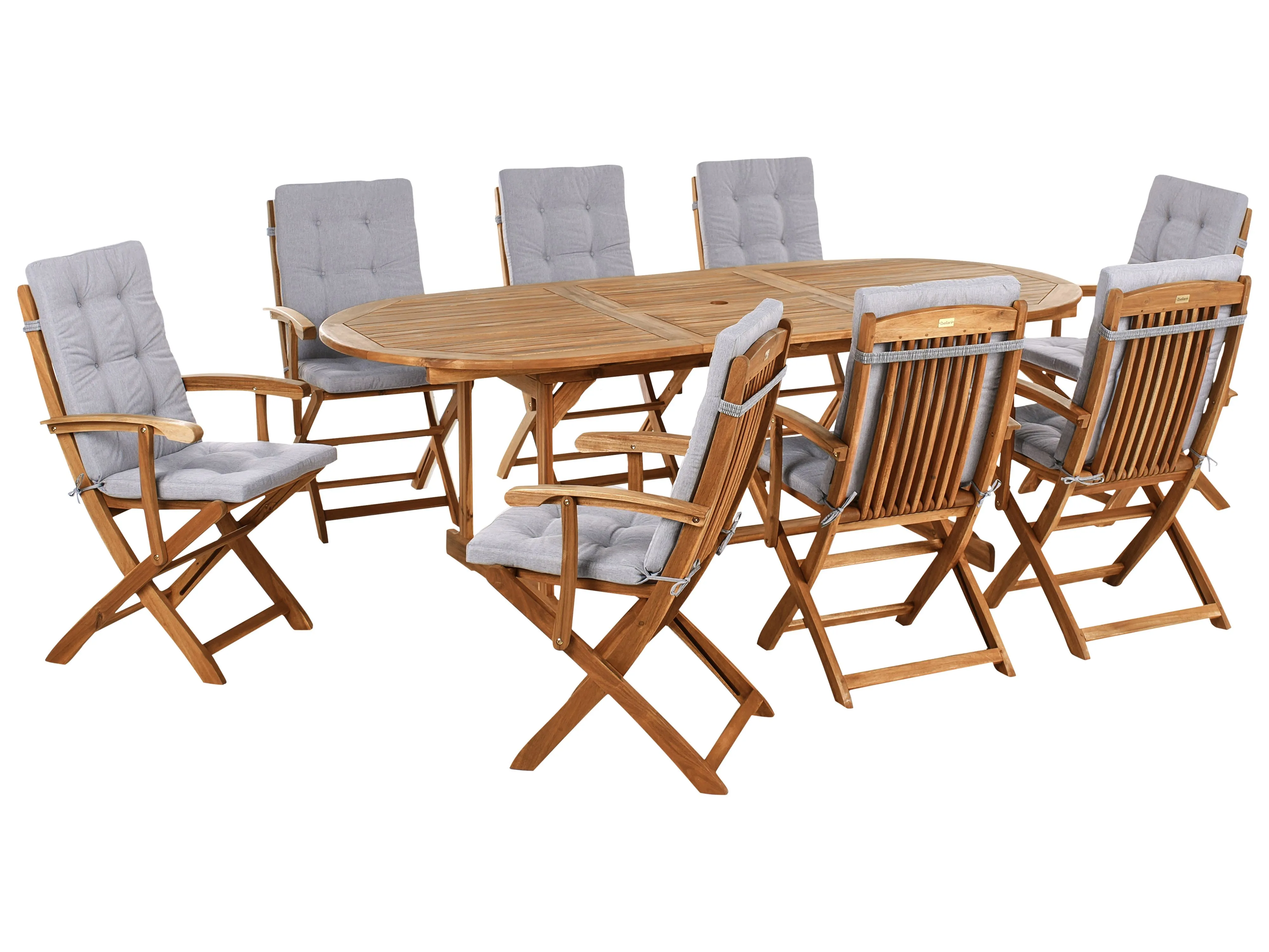 Tuinset 8-zits MAUI PREMIUM Acaciahout Grijs melange