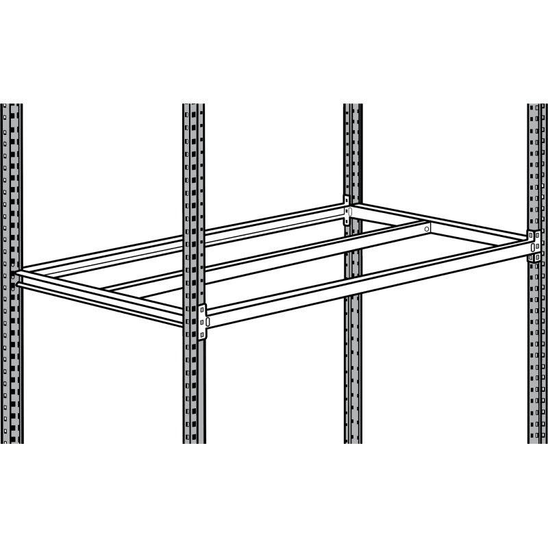 Lot 2 tablettes tubulaires métal pour rayonnage Industri'Pro