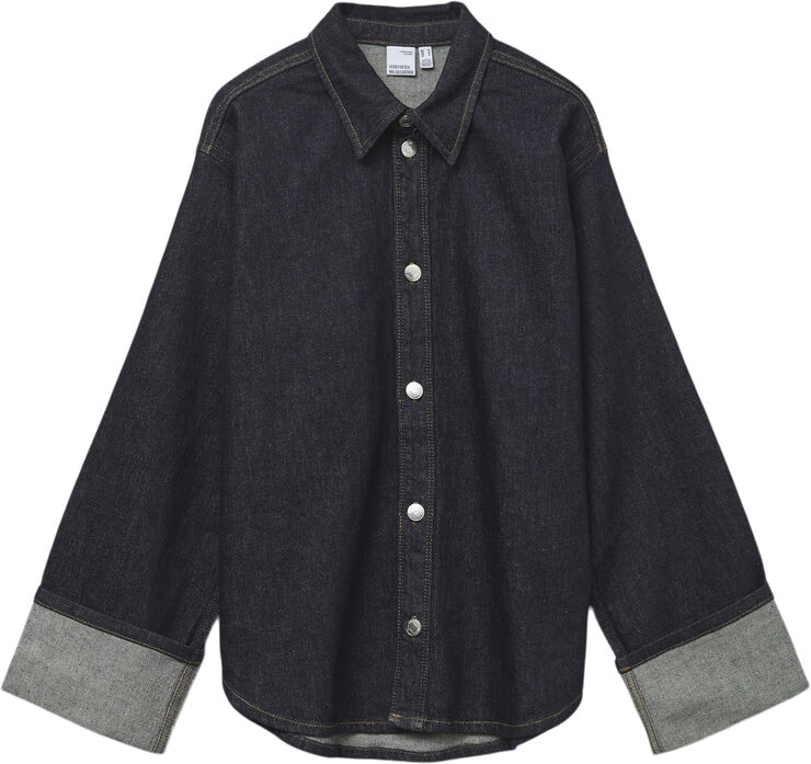 Vero Moda VMTESSA LS FOLD UP DNM SHIRT EXP Dark blue denim/rinse