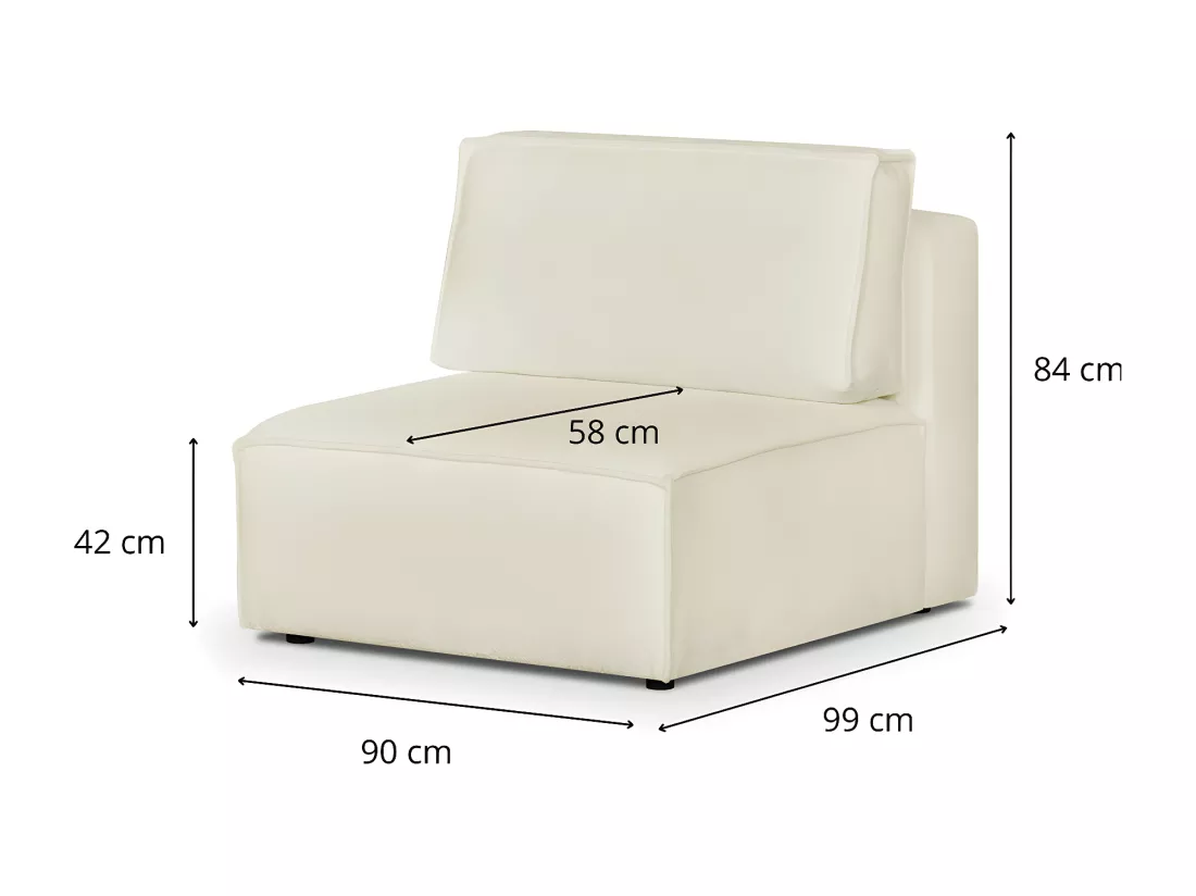 Chauffeuse modulable en tissu bouclé écru - Harper Mod
