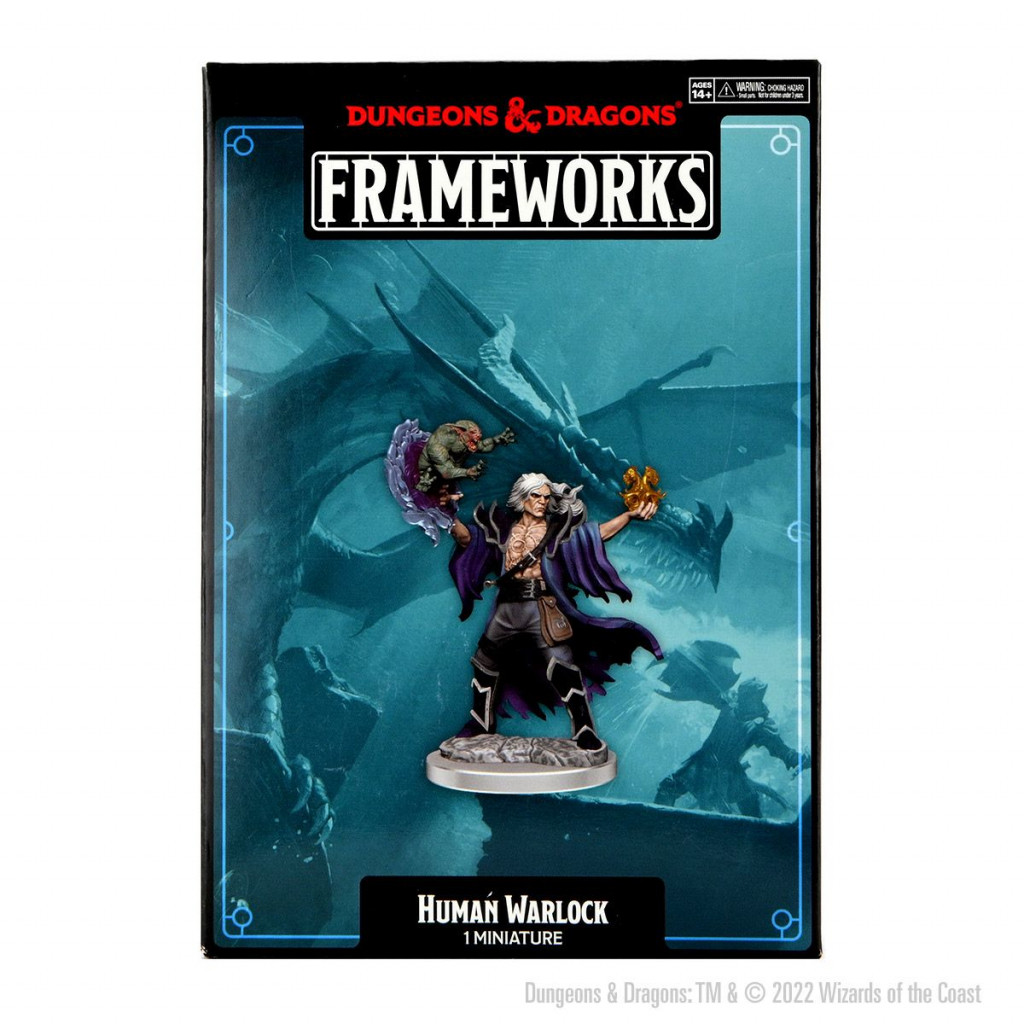 D&D Frameworks Unpainted Miniatures - Human Warlock Male