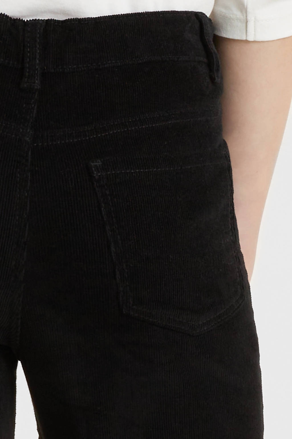 anytime corduroy flared broek zwart