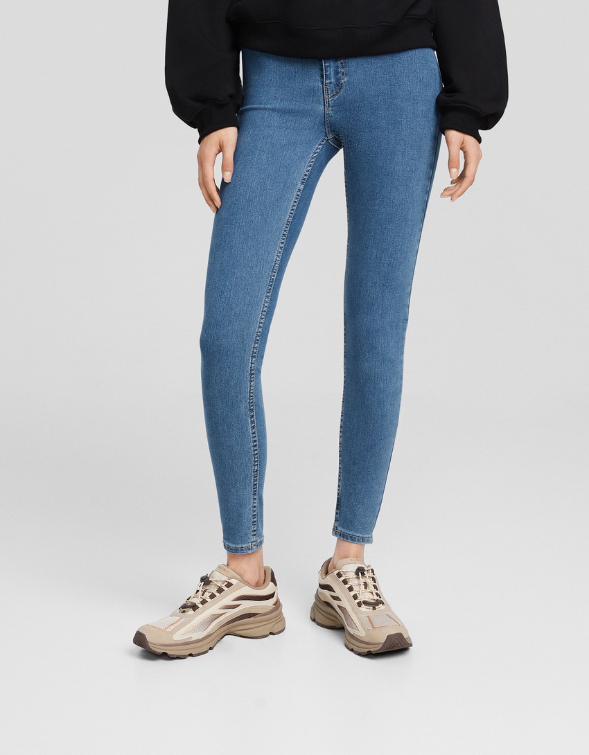 Calças legging jeans de cintura super alta