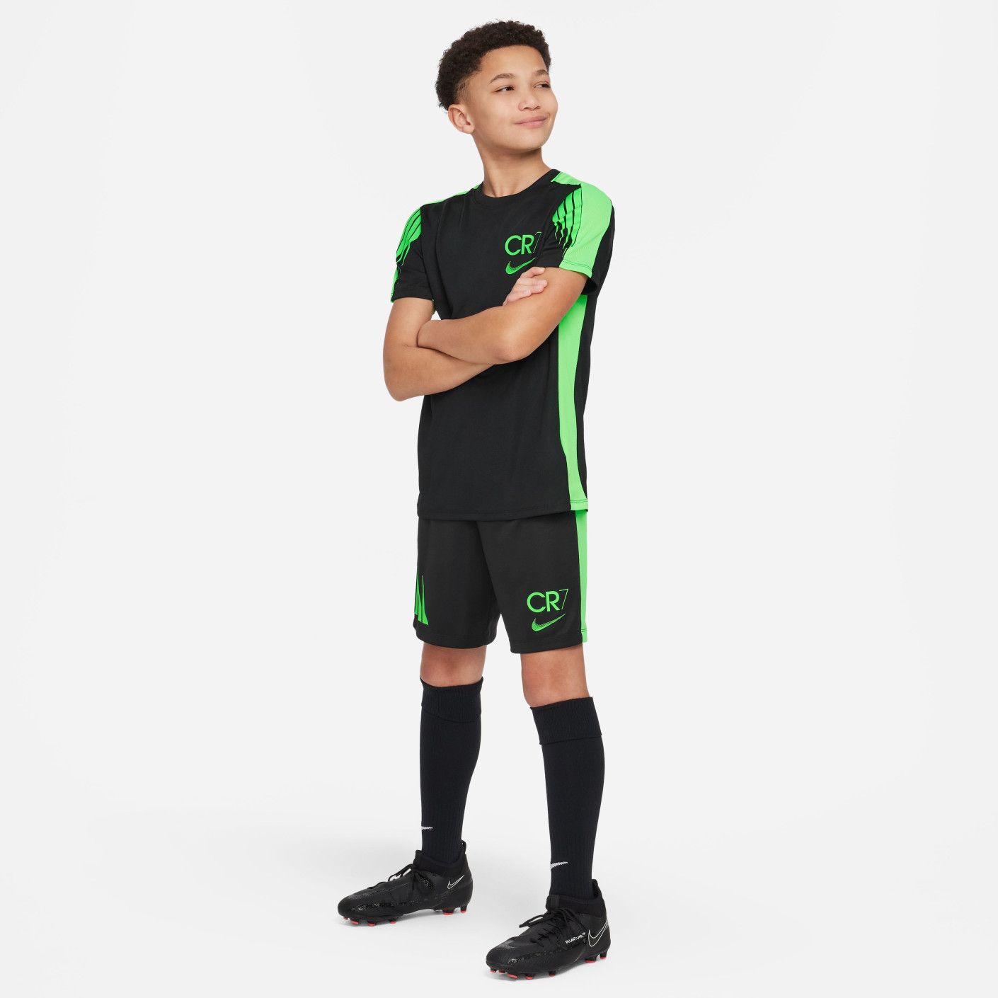 Nike CR7 Academy Trainingsbroekje Kids Zwart Felgroen