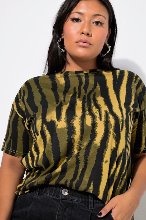 T-Shirt, oversized, Batik-Streifen